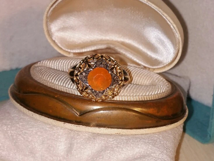Victoria Wieck HSN 18k Yellow Gold /Sterling Silver Sunrise Fire Opal Ring - Image 4 of 4