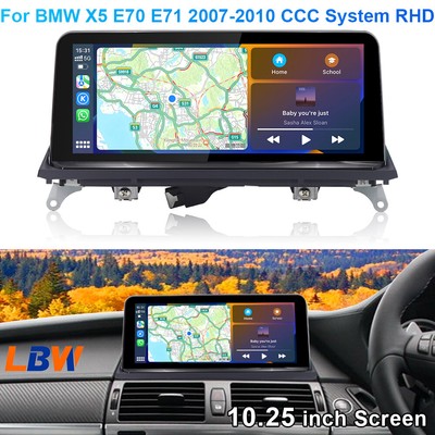 Linux 10.25'' Car Multimedia Navi Screen Fit For BMW X5 E70 E71 2007-10 CCC RHD