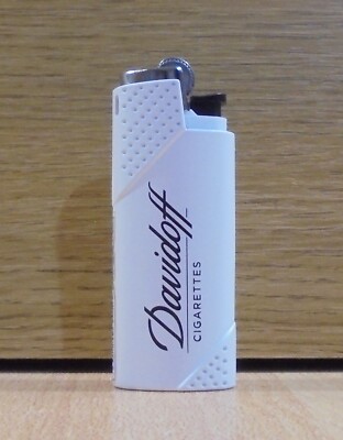 DAVIDOFF CIGARETTES LIMITED EDITION MINI WHITE METAL LIGHTER CASE WITH  LIGHTER