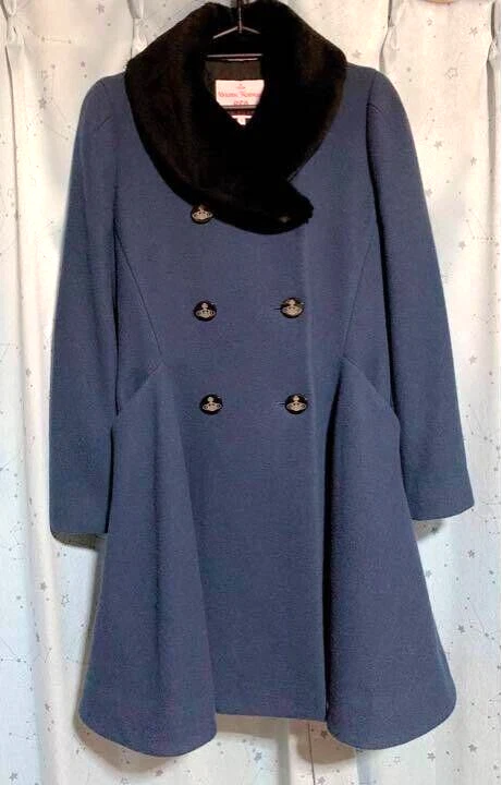 Vivienne Westwood Red Label Princess A line coat Size M 3 Clor blue navy wool