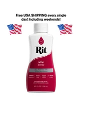 New Rit All Purpose Liquid Dye Wine 8 oz Bottle Cotton Wool Nylon USA Shipping