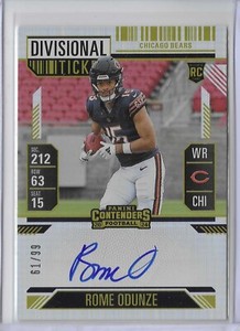 2024 Panini Contenders Rome Odunze Divisional Ticket Auto RC 61/99