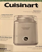Cuisinart Pure Indulgence™ 2 Qt Frozen Yogurt-Sorbet & Ice Cream Maker 30BC NEW