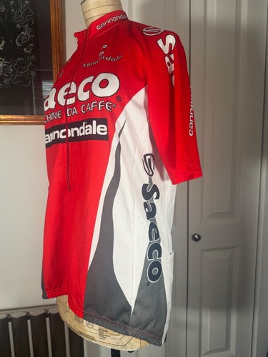 Cannondale Red/Grey/White Cycling Jersey Top size XXL 3/4 Zip Back Pocket - Picture 2 of 11