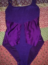 Womans 14 Oscar de la Renta One-Piece Swimsuit Solid Purple Gorgeous 