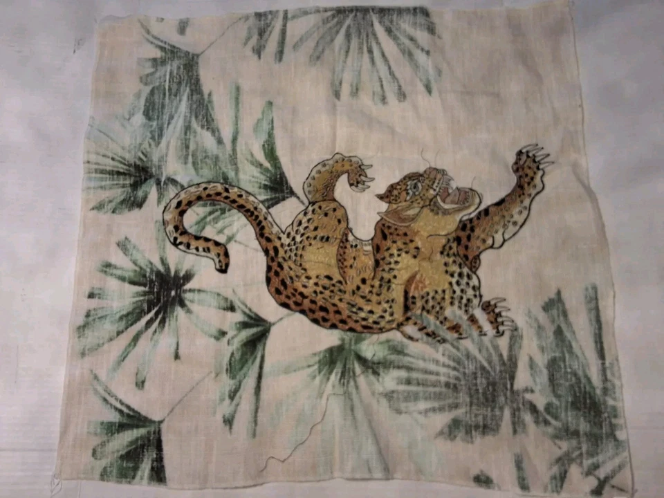 Tapiz tejido Pottery Barn colgante de pared leopardo 24x 24 Foto 4 de 4