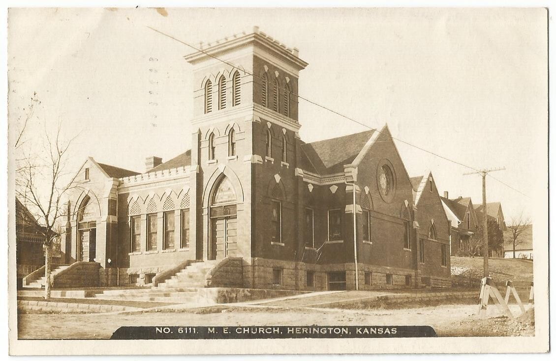 Herington Kansas KS M.E. Church RPPC Real Photo 1909 eBay