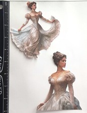 Lot of 2 Victorian Vintage Women Fancy Dresses SINGLE LAYER Embellishments 295