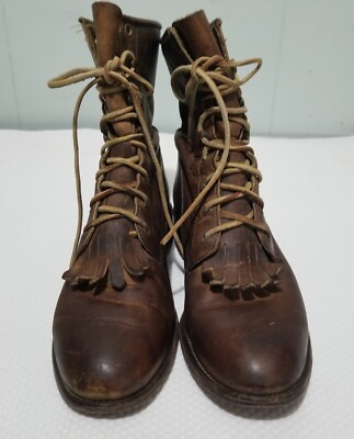 Bottes Western Justin L575 - Femme 7.5 - Cuir Marron - Lacets - USA