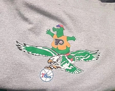 Philadelphia Eagles Flying Mascot Phanatic Gray Hoodie Philly Sports