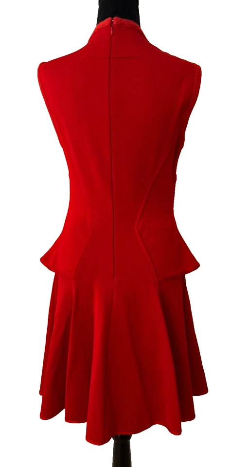 Vestido GIVENCHY Rojo Tejido Peplum Talla Mediana Foto 4 de 4