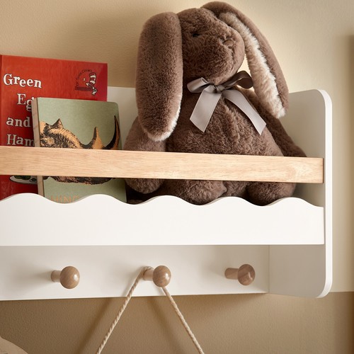 SoBuy Kindergarderobe mit Ablage Kinderregal Bücherregal Wandregal Weiß KMB78-W - Bild 6 von 8