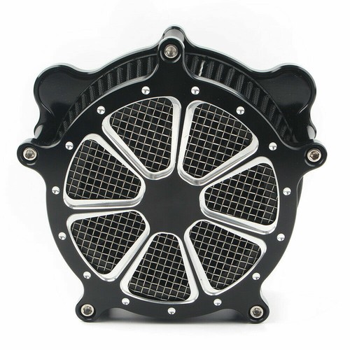 Black Motor Aluminum Air Filter Cleaner Fit Harley Softail Touring Dyna FXR - Bild 10 von 12