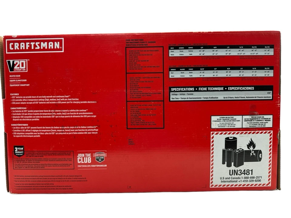 Craftsman 20V мужской гибридный с подогревом куртка S серый w аккумулятор CMXCGRAJ10GD1-S новый - Изображение 2 из 4