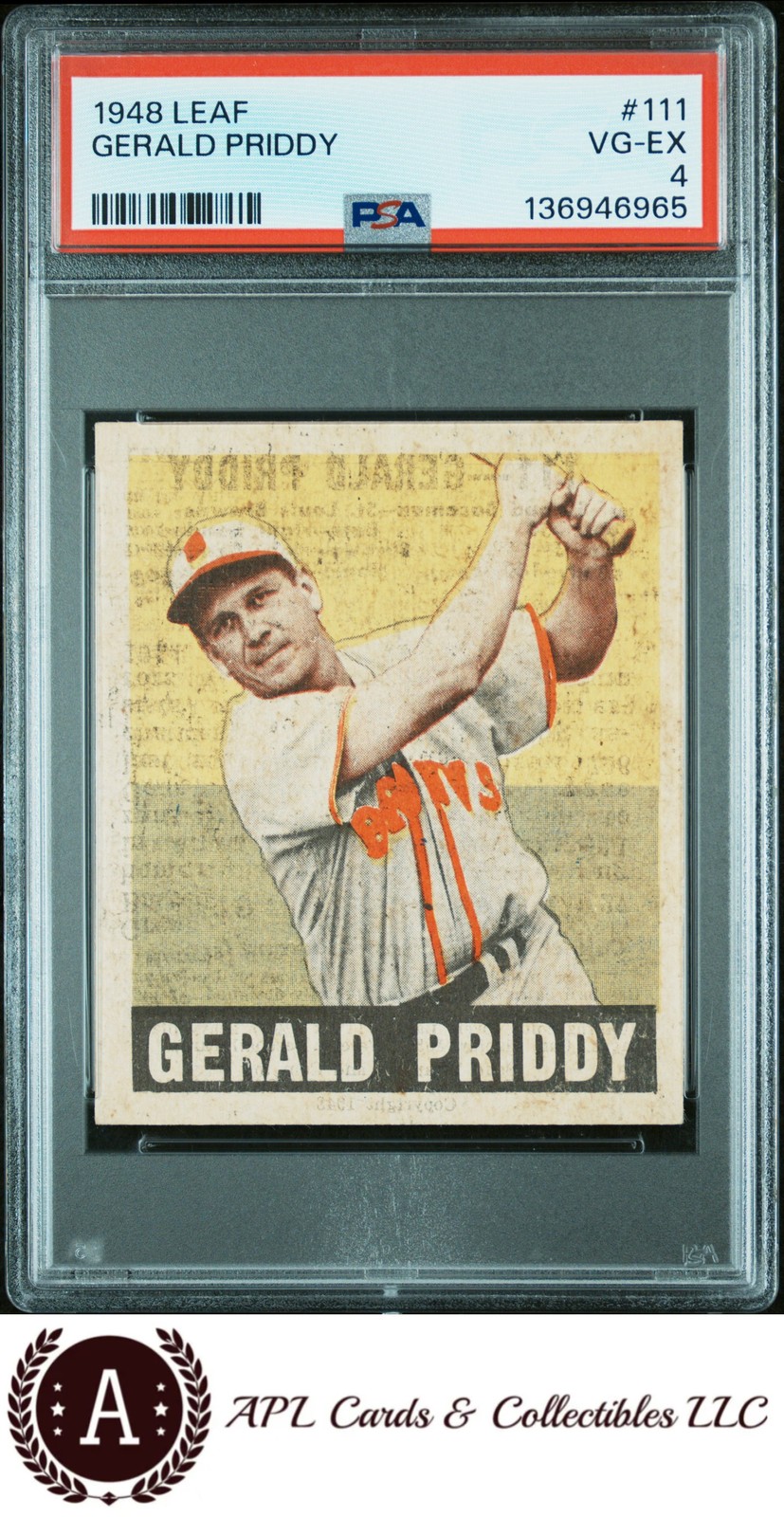 1948 Leaf #111 Gerald Priddy PSA 4