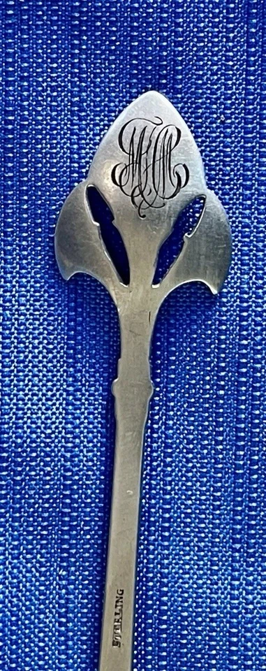 "Cuchara de helado Gorham Lotus - 61/8"" renacimiento egipcio 1865 antigua de Gorham" Foto 4 de 4