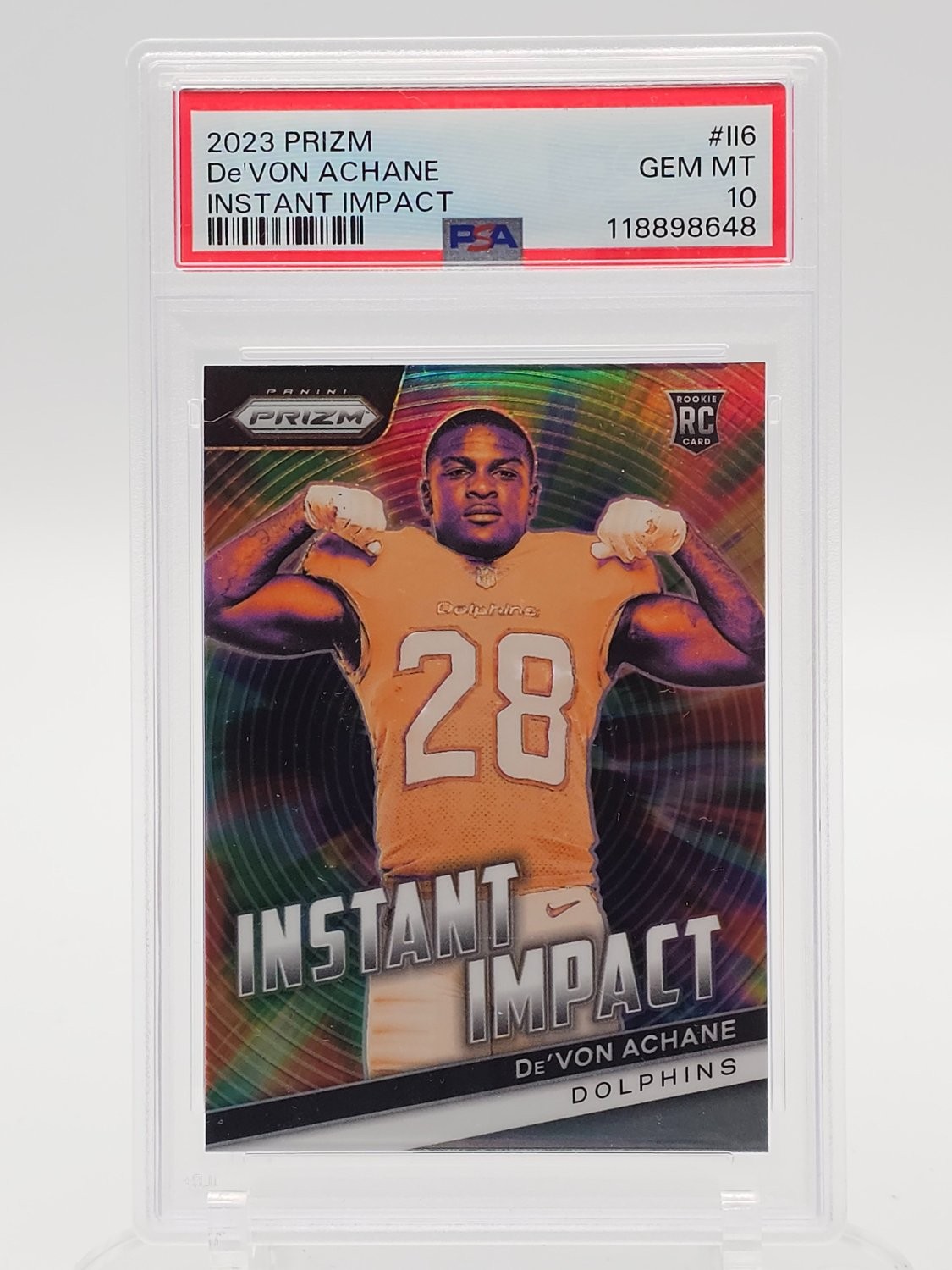 De'Von Achane Panini Prizm Instant Impact #II6 Base