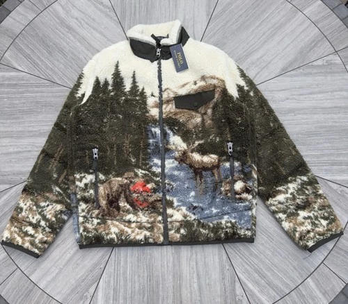 Polo Ralph Lauren High Pile Fleece Sportsman Country Scenic Wildlife Jacket XL image 6