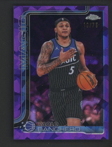 2025-26 Topps Chrome Update Sapphire Purple #5 Paolo Banchero Magic 10/75