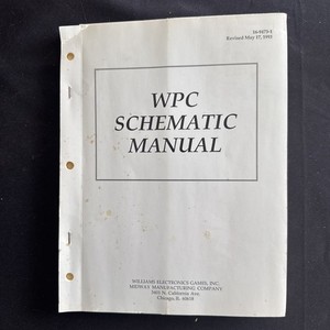 WILLIAMS PINBALL 1993 SCHEMATICS MANUAL  COIN OP ARCADE - REAL CLEAN