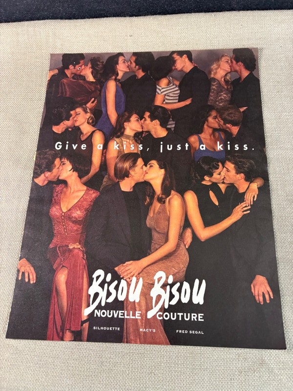 Bisou Bisou Couture Magazine Advertisement Ad Give a Kiss just a kiss 1993