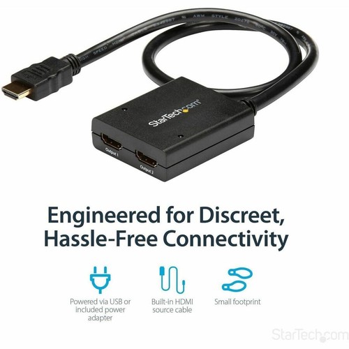 StarTech.com HDMI Splitter 1 In 2 Out - 4k 30Hz - 2 Port - Supports 3D video - P - 第 3/8 張圖片