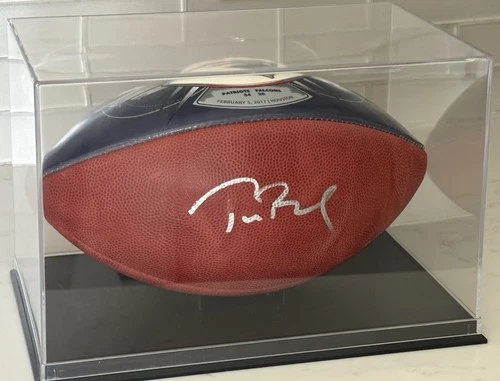 Tom Brady Signed Super Bowl LI 51 Football Steiner COA & Display Case