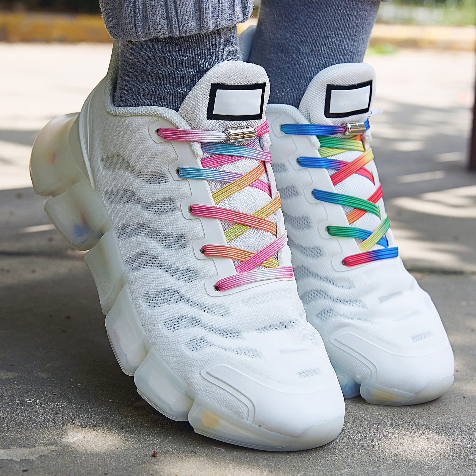 APL 2 Paia di Lacci Elastici Senza Lacciatura per Adulti e Bambini Lacci Elasticizzati Senza Tiele per Scarpe...