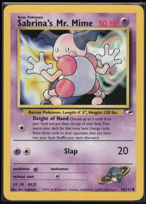 Pokemon Karte - Sabrina's Mr. Mime Gym Heroes 094/132 - Common - NM - englisch