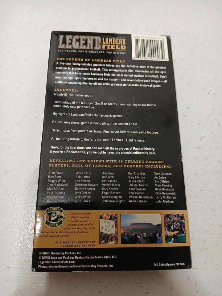 The Legend Of Lambeau Field VHS Tape Green Bay Packers - Image 2 of 2