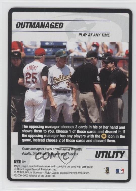 2003 MLB Showdown Strategy Utility Outmanaged #S50 0c4