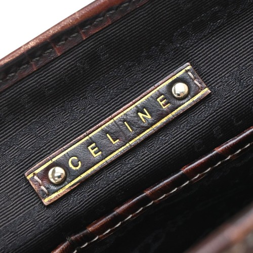 CELINE Boogie Macadam Charm Hand Tote Bag Canvas Embossing Leather Brown 69KA854 - Picture 18 of 20