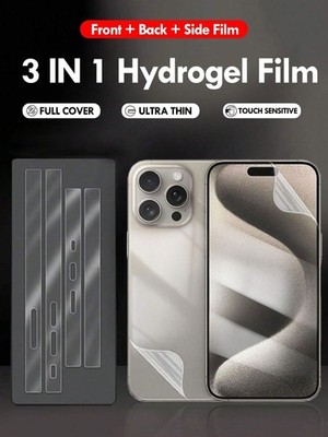 [3 IN 1] Komplett Abdeckung Hydrogel Displayschutzfolie für iPhone Billig24