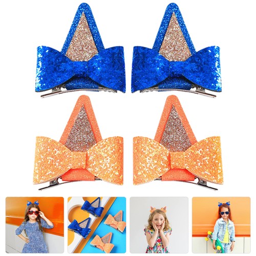 2 Pairs Dog Ear Bow Hair Accessories Girls' Clips Child Baby Cute - Imagen 4 de 12
