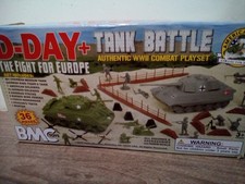 BMC WW2 D-DAY Plastic Army TANK BATTLE 36 Pieces 1:32 Playset Opened/New