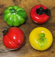 Vtg Murano Style Hand Blown Glass Fruit Vegetables Harvest Lot