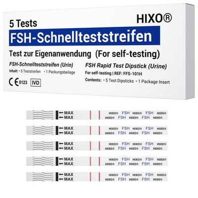 5x FSH-Teststreifen Menopause & Hormonstatus Selbsttest Wechseljahre Schnelltest