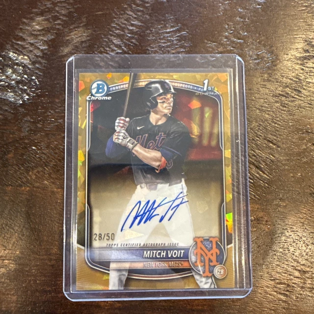 2025 Bowman Draft Sapphire Mitch Voit Chrome Auto Gold Refractor 1st #/50 Mets