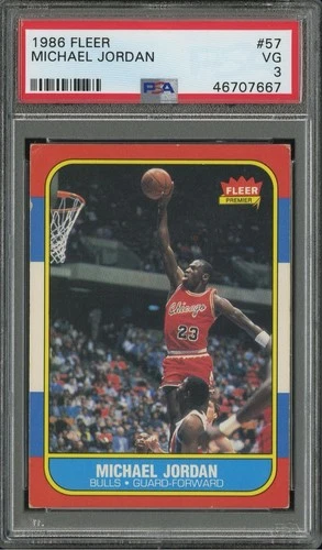 1986 Fleer #57 Michael Jordan Rookie PSA 3 VG 7667