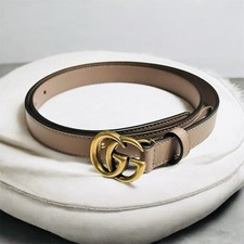Gucci GG Marmont Belt Leather Thin Brown
