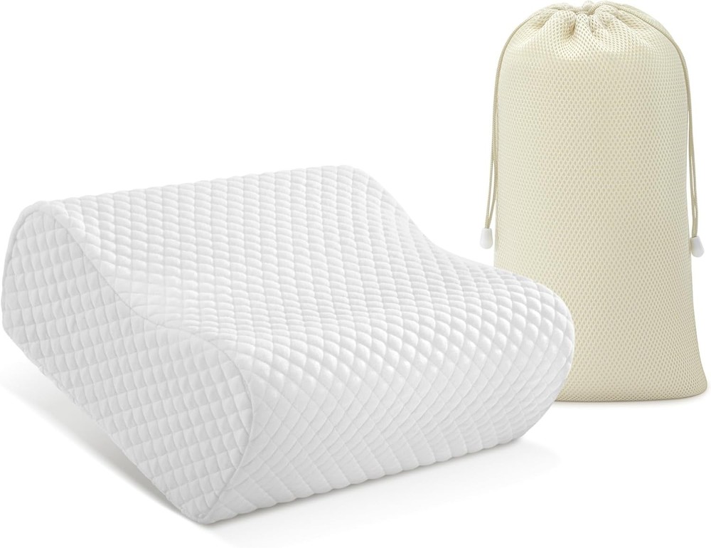 Dual Height Memory Foam Orthopedic Travel Pillow for Comfort & Support  