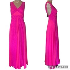 ASOS Womens Maxi Dress Sleeveless Lace and Chiffon Vibrant Bright Pink Size 2
