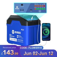 12V 100Ah Protable Lifepo4 Lithium Battery with USB-C DC for Vans RV Camp Boat