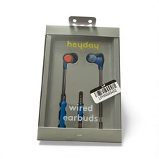 Heyday Wired Earbuds - Blue  Orange 3.5mm In-Ear Microphone