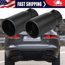 2xMatte Black 1.5"-2.7" Car Rear Throat Straight Exhaust Pipes For Jaguar F Pace