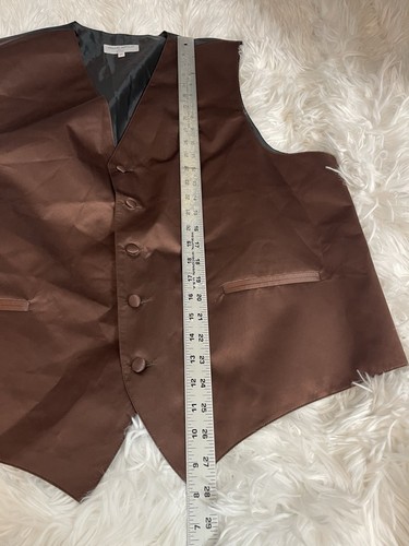Chaleco VESUVIO Napoli Para Hombres XXL 2XL 5 Botones Marrón Formal Boda Baile de graduación Sin Mangas - Imagen 11 de 14