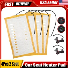2 Seat 12V Universal Carbon Fiber Car Heated Seat Heater Kit with Round Switch