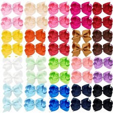 40PCS 4 Inch Hair Bows for Girls,Hand-made 4 Pack of 40 , Multi-colored