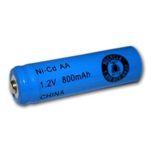 AA Size Rechargeable Battery 800mAh NiCd 1.2V Button Top Cell