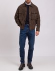 RRP €1155 MILES LEON Suede Leather Shirt Jacket Size M Fits L Brown Garment Dye